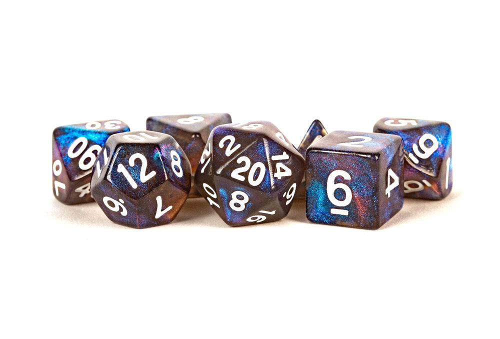 7 Count Dice Acrylic Set: 16MM Stardust Galaxy