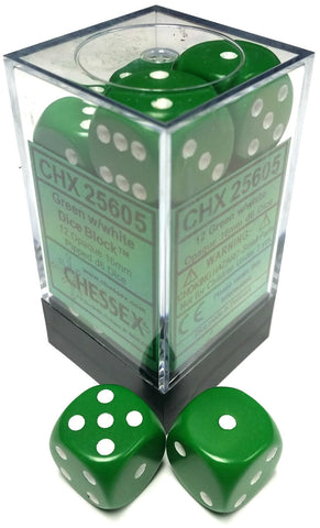 Opaque: 16mm D6 Green/White (12) CHX25605