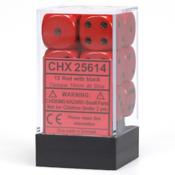 Opaque: 16mm D6 Red/Black (12) CHX25614