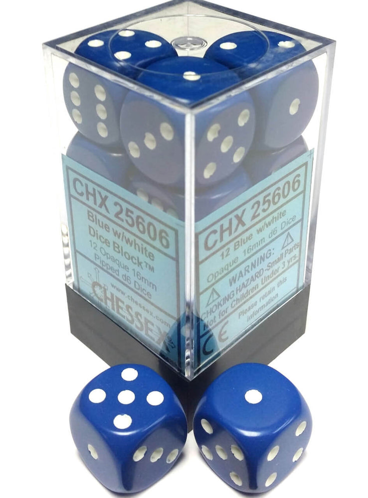 Opaque: 16mm D6 Light Blue/White(12) CHX25616