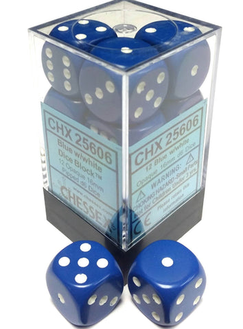Opaque: 16mm D6 Light Blue/White(12) CHX25616
