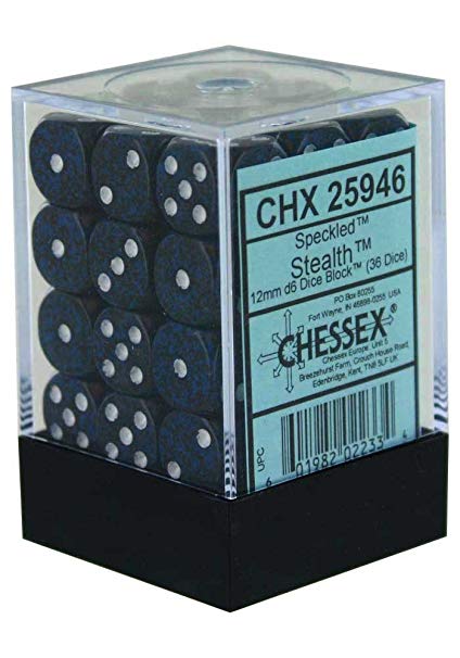 Speckled: Stealth 12mm D6 Block (36) CHX25946