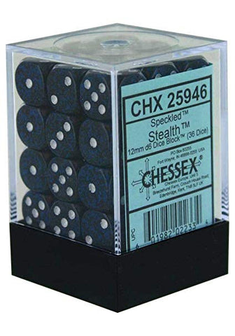 Speckled: Stealth 12mm D6 Block (36) CHX25946