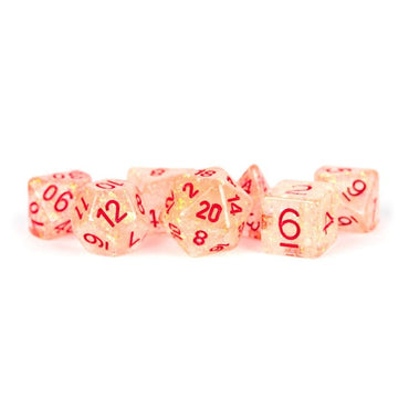 7 COUNT POLYHEDRAL SET: FLASH - RED - 16MM RESIN