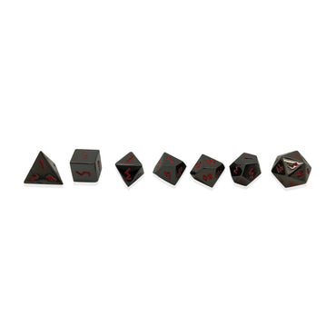 Nightmare Black Pebble Dice - 10MM Alloy Mini Polyhedral Dice Set