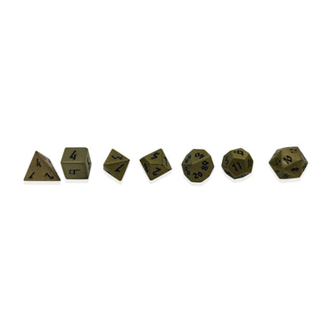 Bronze Dragon Scale Pebble Dice - 10MM Alloy Mini Polyhedral Dice Set