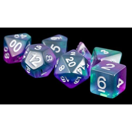 7 COUNT DICE POLY SET: AURORA - BLUE