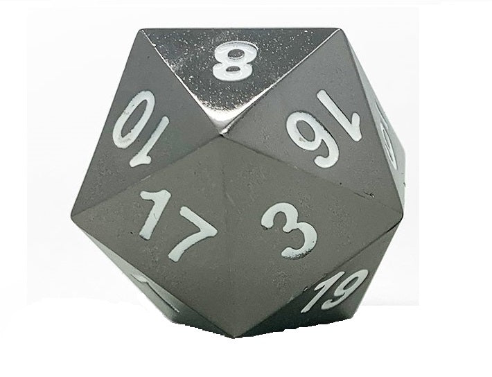 Drow Black - Boulder 45MM D20 METAL DICE | All About Games