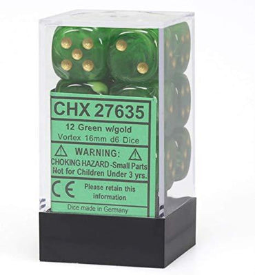 Vortex: 16mm D6 Green/Gold/Black (12) CHX27635