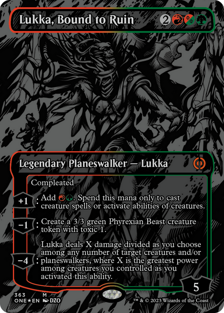 Lukka, Bound to Ruin (Oil Slick Raised Foil) [Phyrexia: All Will Be One]