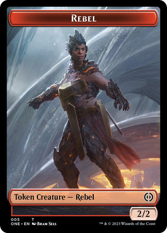 Rebel // Goblin Double-Sided Token [Phyrexia: All Will Be One Commander Tokens]