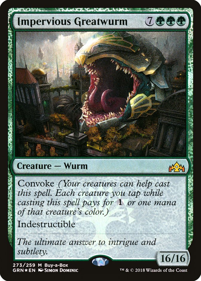 Impervious Greatwurm (Buy-A-Box) [Guilds of Ravnica] | All About Games
