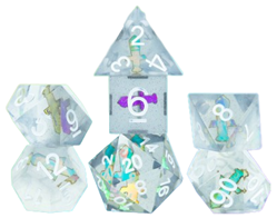 Sirius Dice 7 Die Set: Sharp-Edged Dagger Dice