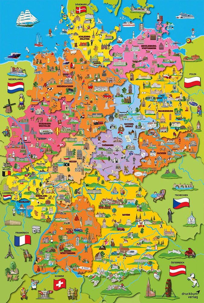 Puzzle: 200 Cartoon map of Germany