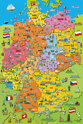 Puzzle: 200 Cartoon map of Germany