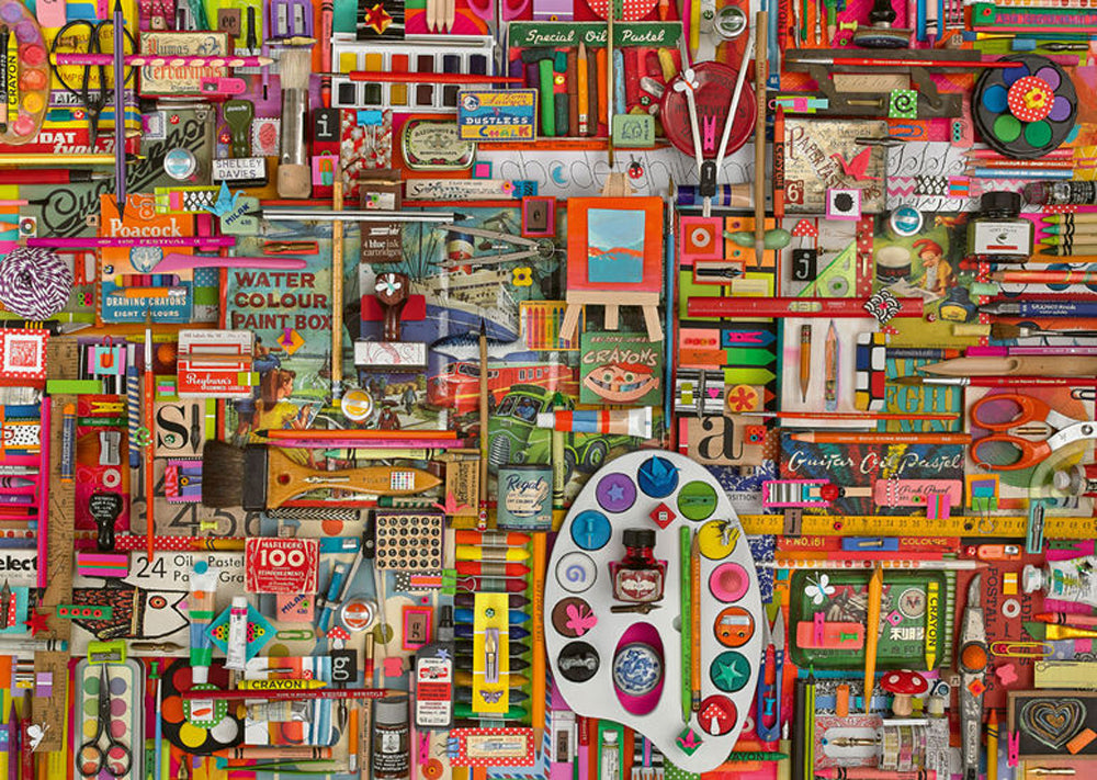 1000 Piece Shelley Davies: Vintage Artist's Materials | All About Games
