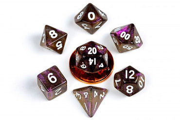 7 Count Dice Mini Acrylic Set: Stardust Supervolcano