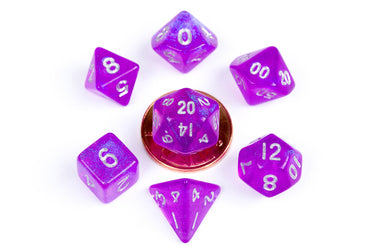 7 Count Dice Mini Acrylic Set: Stardust Purple