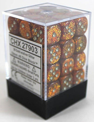 Glitter 12mm D6 Gold/Silver (36) CHX 27903