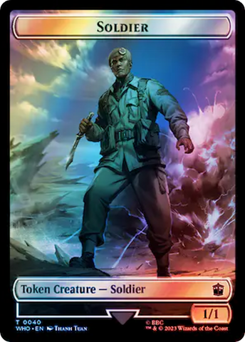 Soldier // Treasure (0061) Double-Sided Token (Surge Foil) [Doctor Who Tokens]