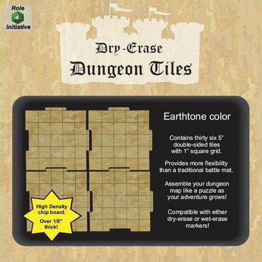 Dry Erase Dungeon Tiles: Earthtone - Pack of 36 Five Inch Squares
