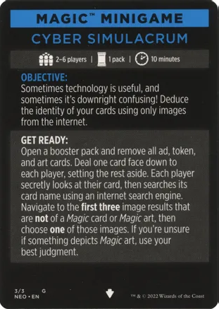 Cyber Simulacrum (Magic Minigame) [Kamigawa: Neon Dynasty Minigame]