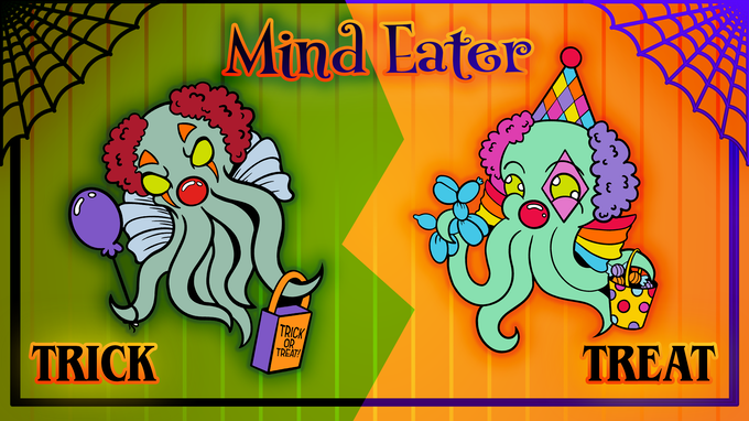 Mind Eater Trick or Treat Enamel Pin