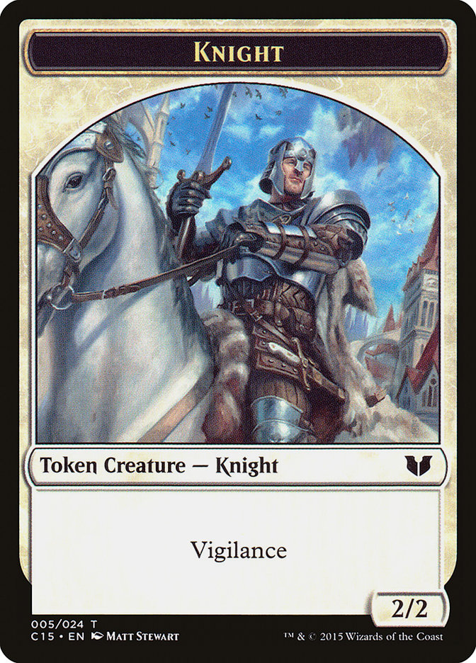 Angel // Knight (005) Double-Sided Token [Commander 2015 Tokens] | All About Games