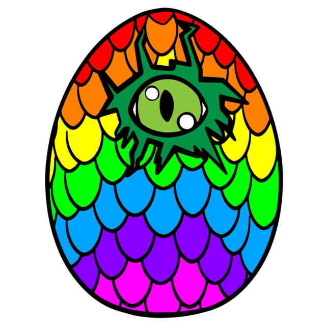 Rainbow Dragon Egg Pin
