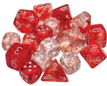 Nebula: 12mm d6 Red/silver Luminary Dice Block (36) CHX27954