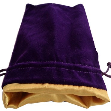 Velvet Dice Bag With Satin Liner 4″x6″ Purple with Gold