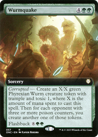 Wurmquake (Extended Art) [Phyrexia: All Will Be One Commander]