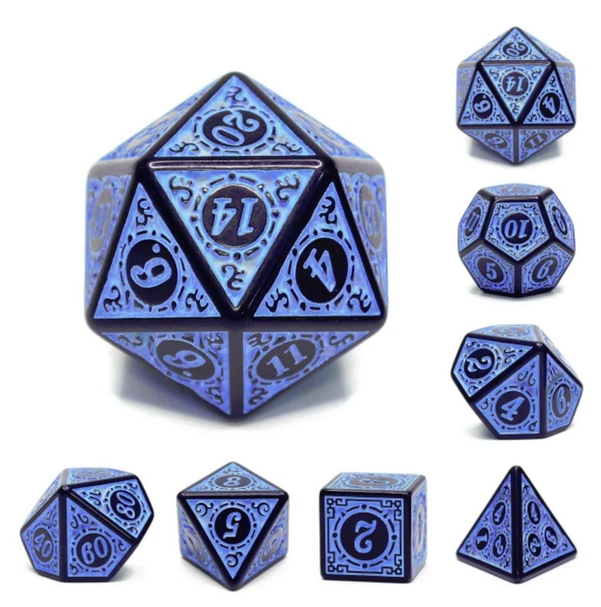 Blue Magic Flame RPG Dice Set