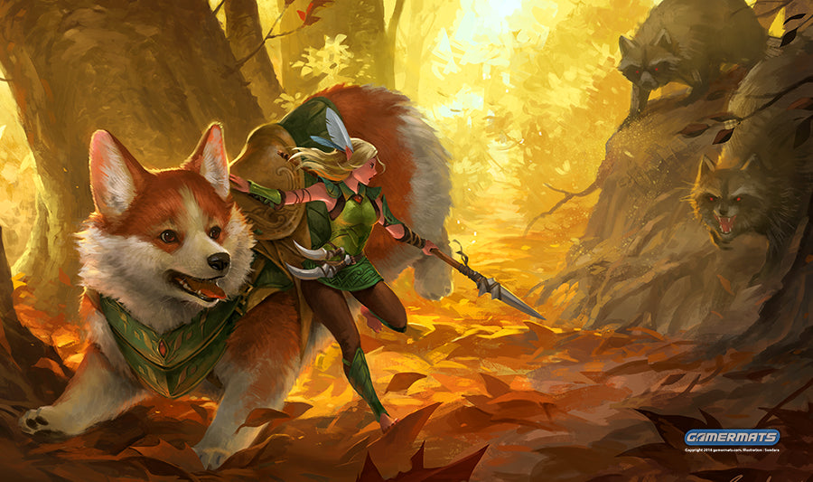 Corgi and Elf Playmat