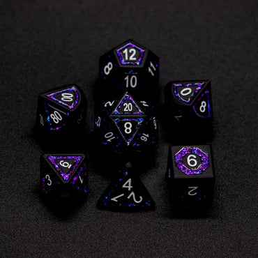 Midnight Stardust Metal Dice Set