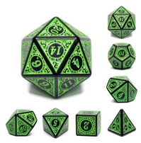 Green Magic Flame RPG Dice Set