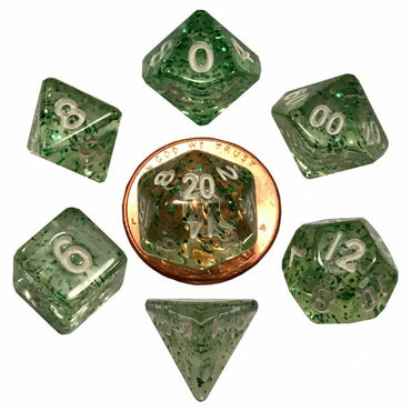 7 Count Dice Mini Acrylic Set: Ethereal Green