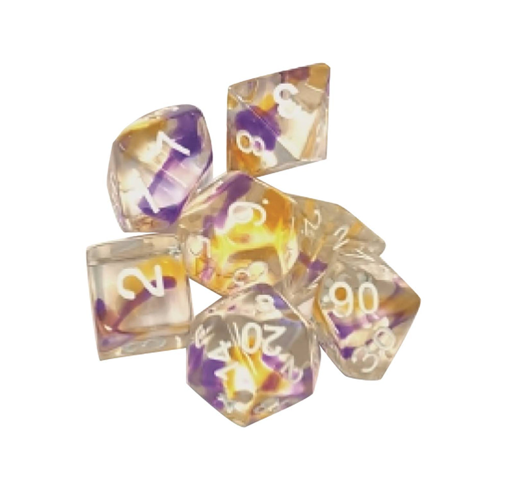 RPG Dice 7-Set Violet Swirl