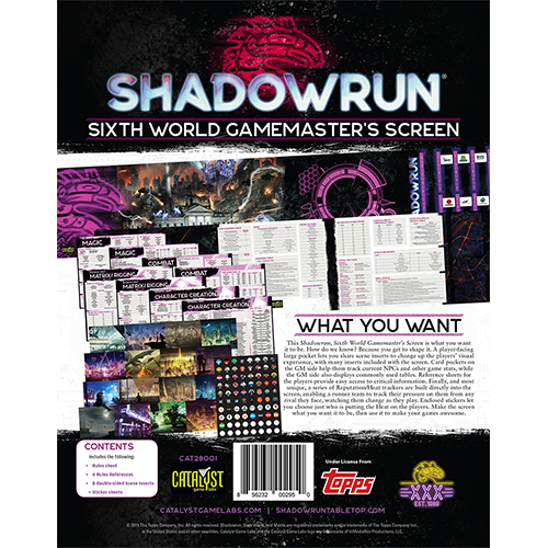 Shadowrun RPG: 6th Edition Gamemaster Screen