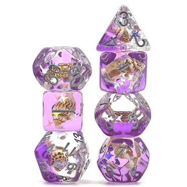 Purple Beach Conch RPG dice set