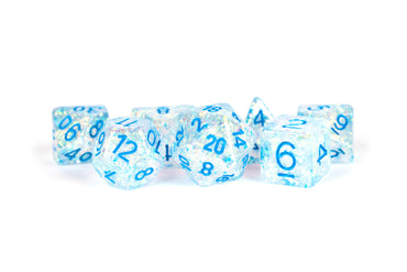 7 Count Dice Flash Set: 16MM Light Blue Numbers
