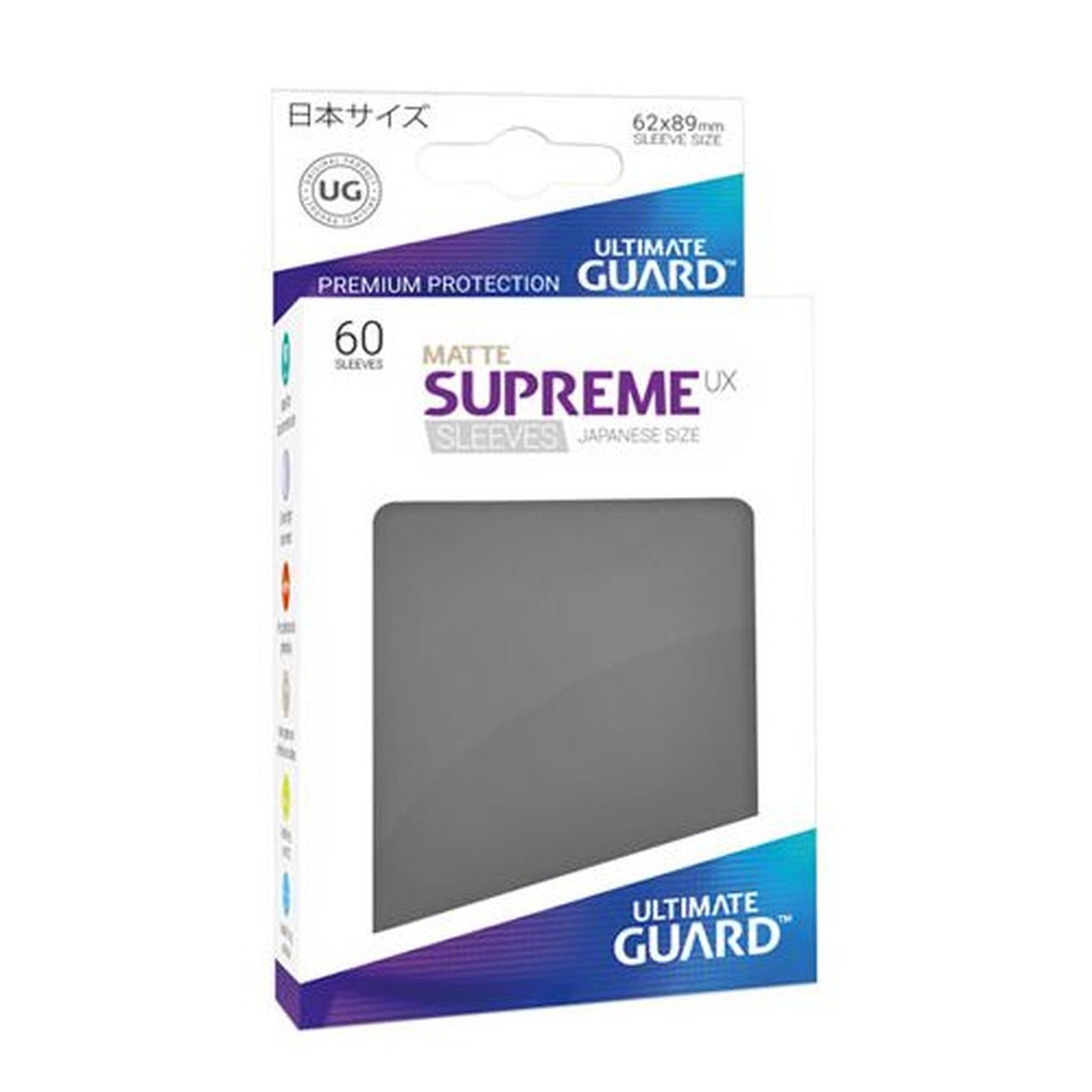 Supreme UX Japanese Size Sleeves - Matte Dark Grey (60) | All About Games