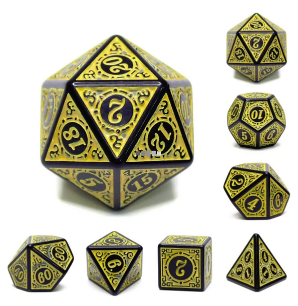 Yellow Magic Flame RPG Dice Set