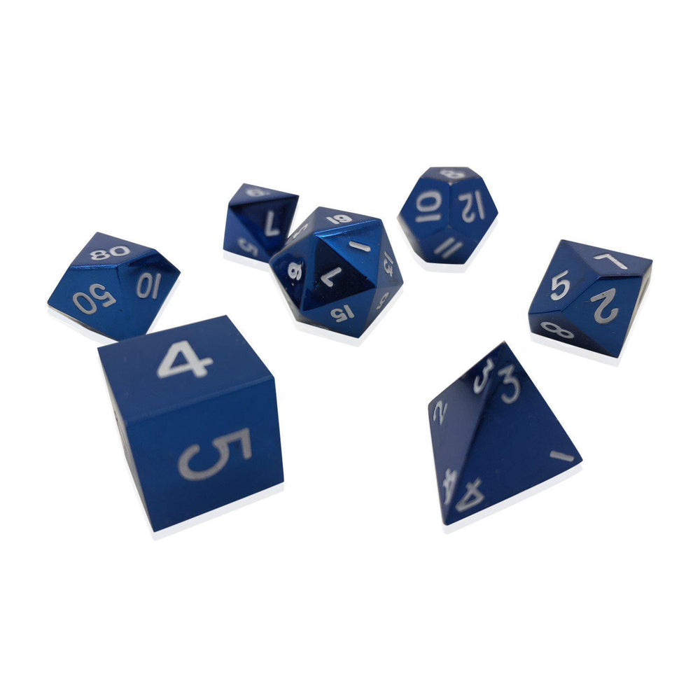 Celestial Blue Alloy 7 Dice Set
