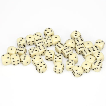Opaque: 12mm D6 Ivory/Black (36) CHX25800