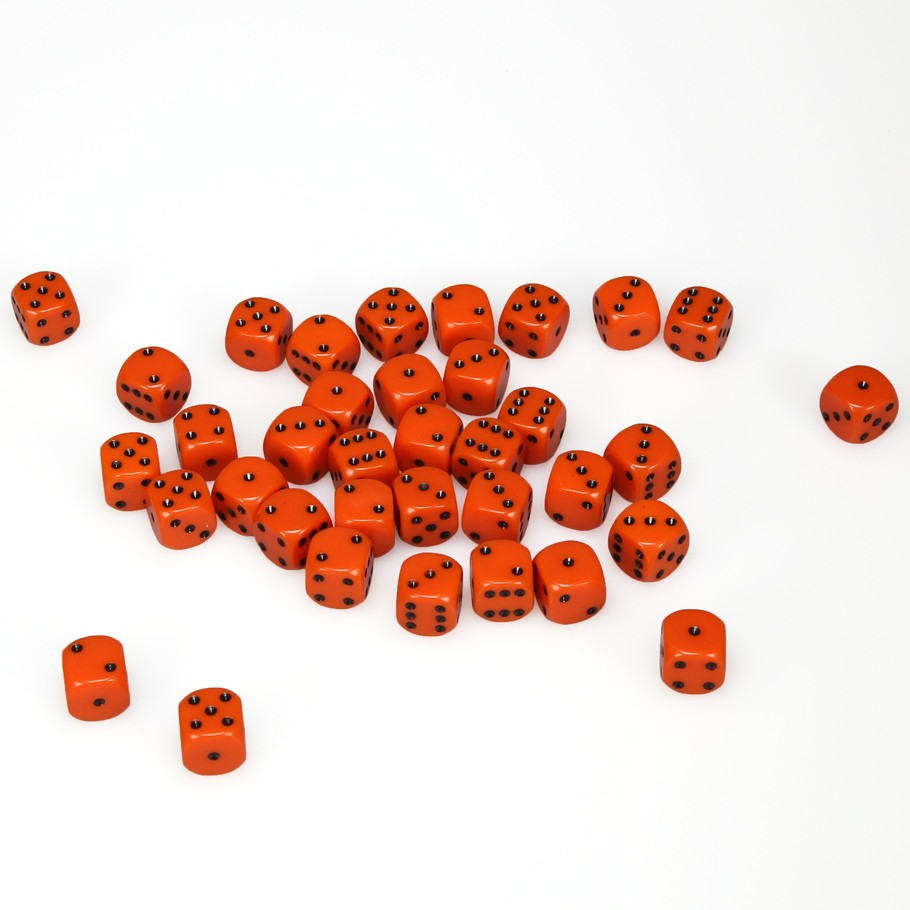 Opaque: 12mm D6 Orange/Black (36) CHX25803