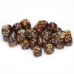 Lustrous: 12mm D6 Gold/Silver/Black (36) CHX27893