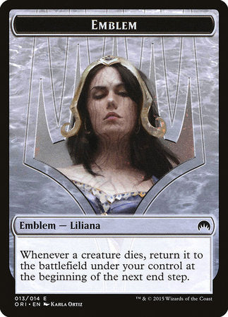 Emblem - Liliana, Defiant Necromancer [Magic Origins Tokens] | All About Games