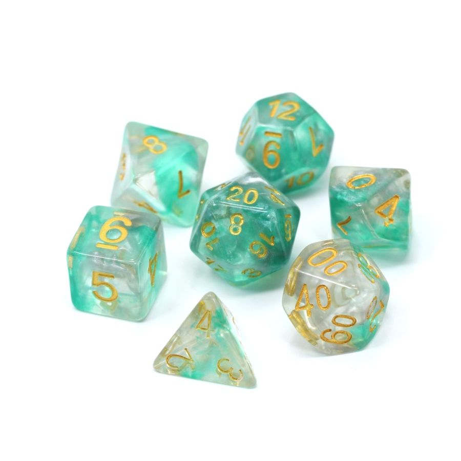 Dice 7ct Venom Wisp Green Clear