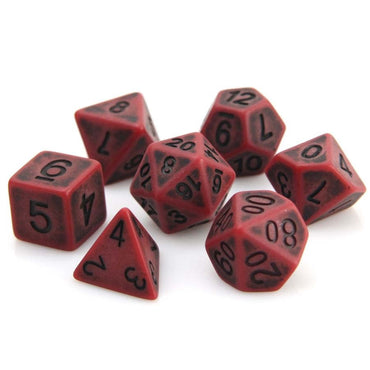 7CT BLOOD GOLEM POLY DICE SET - RED AND BLACK